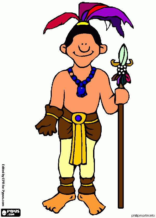 the mayan indian coloring coloring page