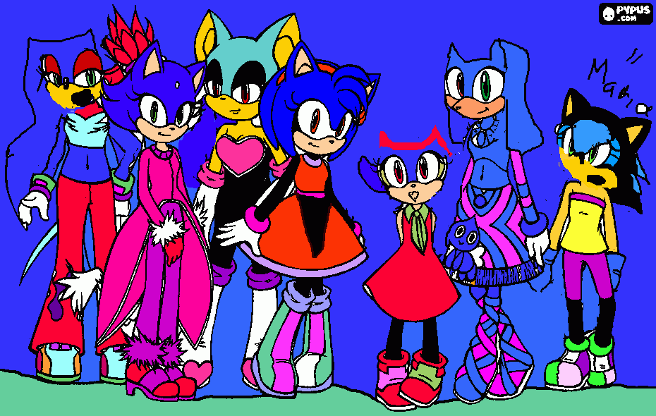 The Sonic's girls coloring page