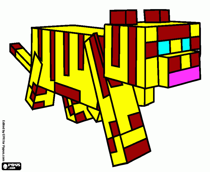 This is a ocelot from minecraft. coloring page