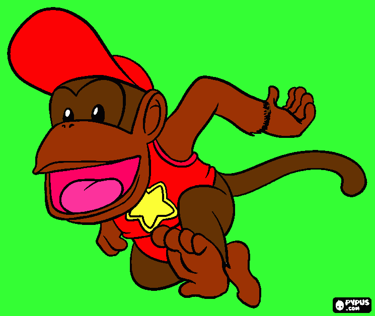 This is Diddy Kong coloring page