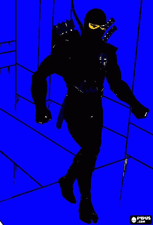 This is my ultimately ninja in hallway ready for a fight coloring page