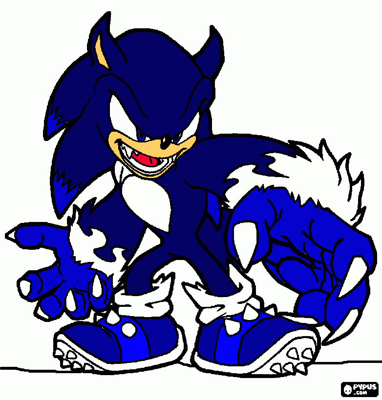 This is sonic the werehog coloring page