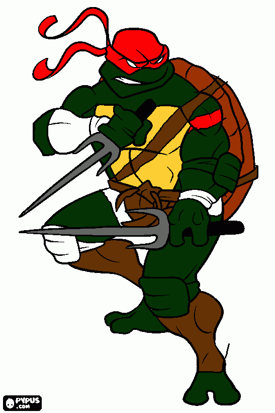 TMNT 2014 Raphael coloring page