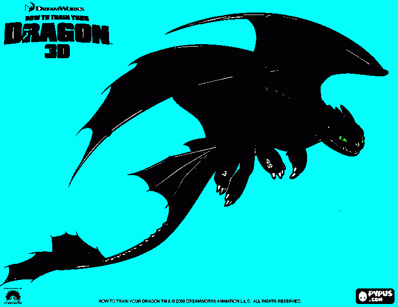 Toothless the night fury coloring page