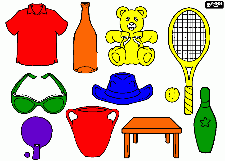 toys collection coloring page