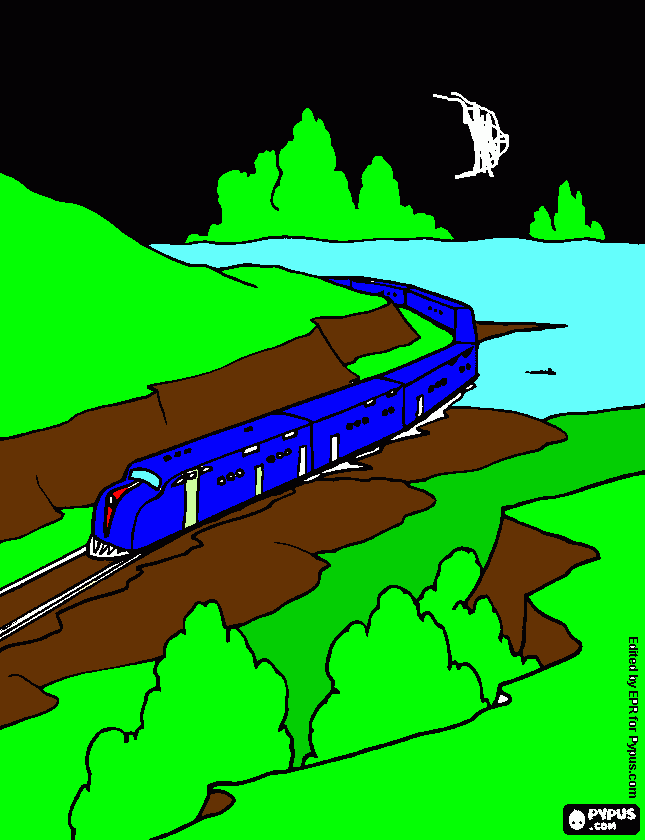 Trainscape coloring page