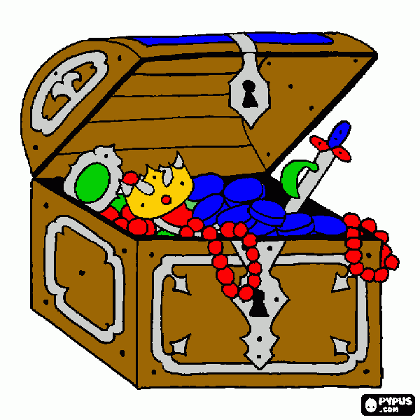 treasure box coloring page