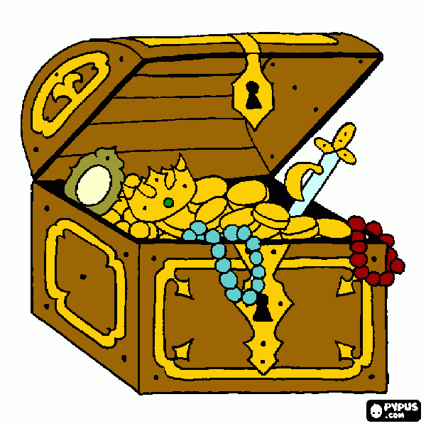 treasure chest coloring page