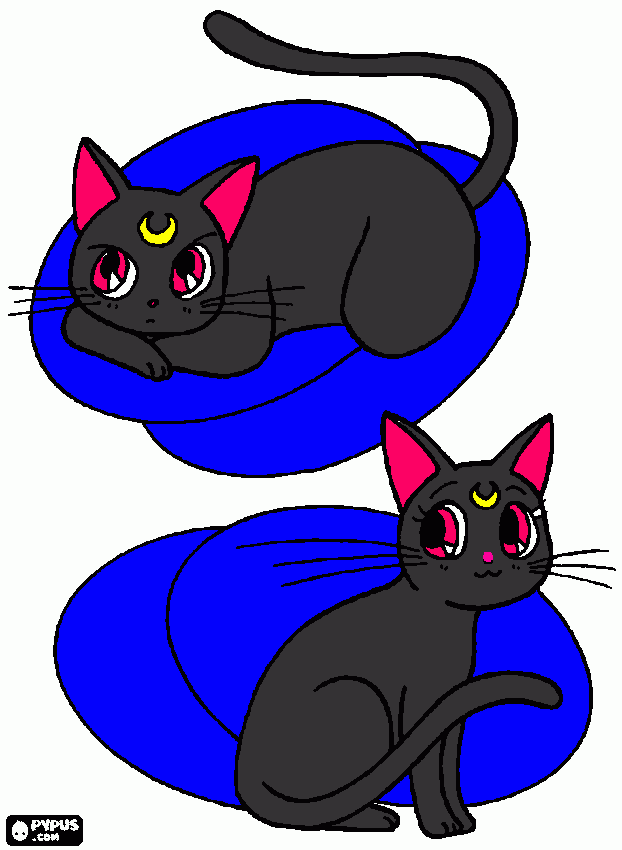 two cats coloring page