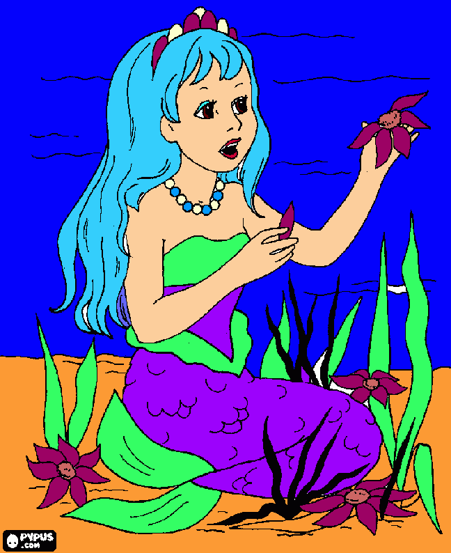 Under water picture coloring page