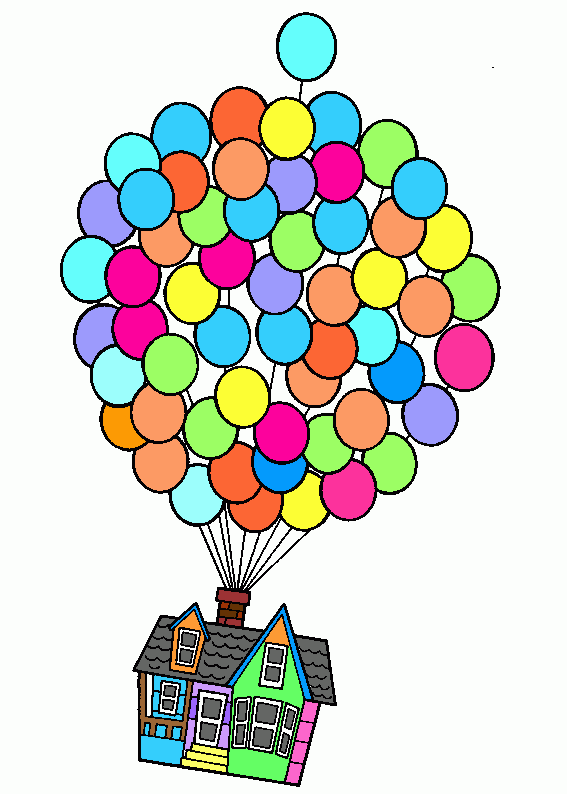 Up house coloring page, printable Up house