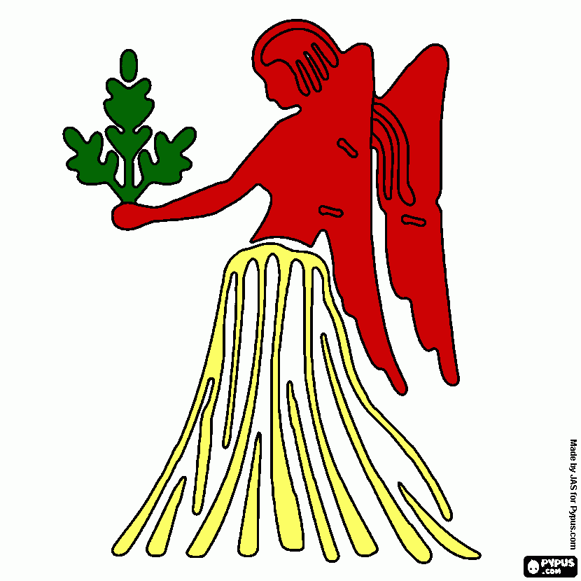 Virgo. The Virgin maiden. Sixth sign of the zodiac. coloring page