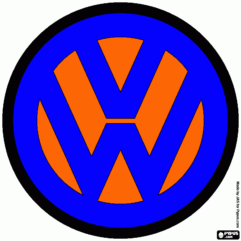 Volkswagen logo, German car brand coloring page coloring page