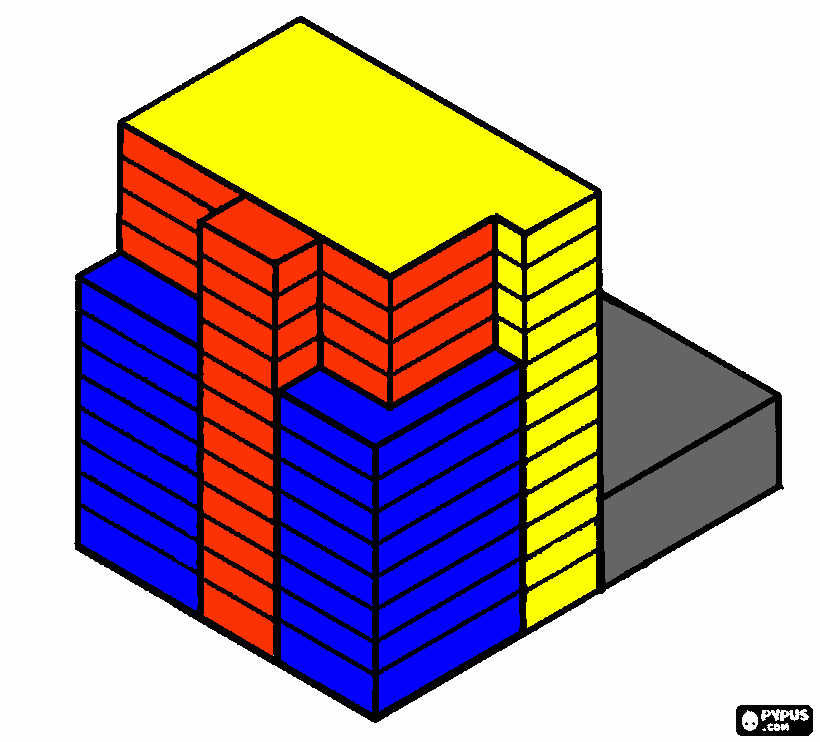 volumetry of a high building coloring page