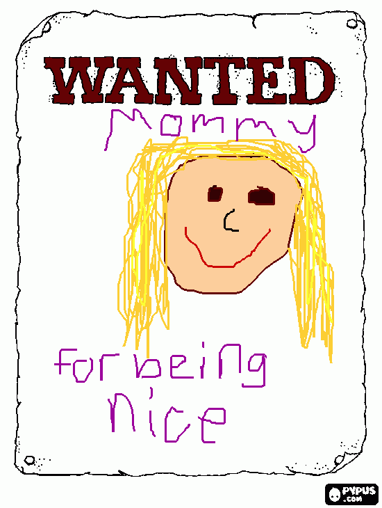 wanted~mommy coloring page