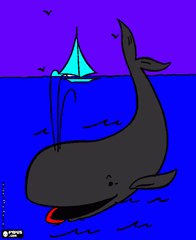 whale in the Ocean coloring page