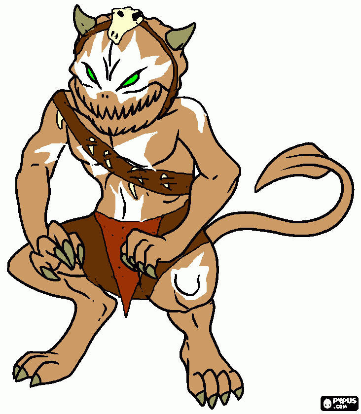 wild demon chieftain  coloring page
