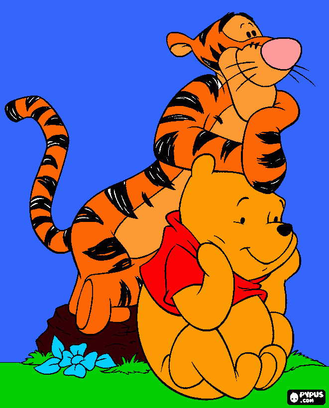 Winnie the Pooh and Tigger coloring page