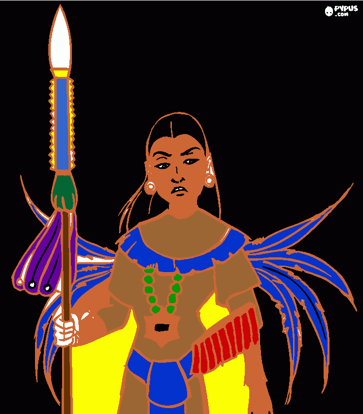 women warrior  coloring page