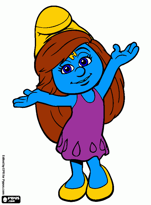 wonder smurfette coloring page