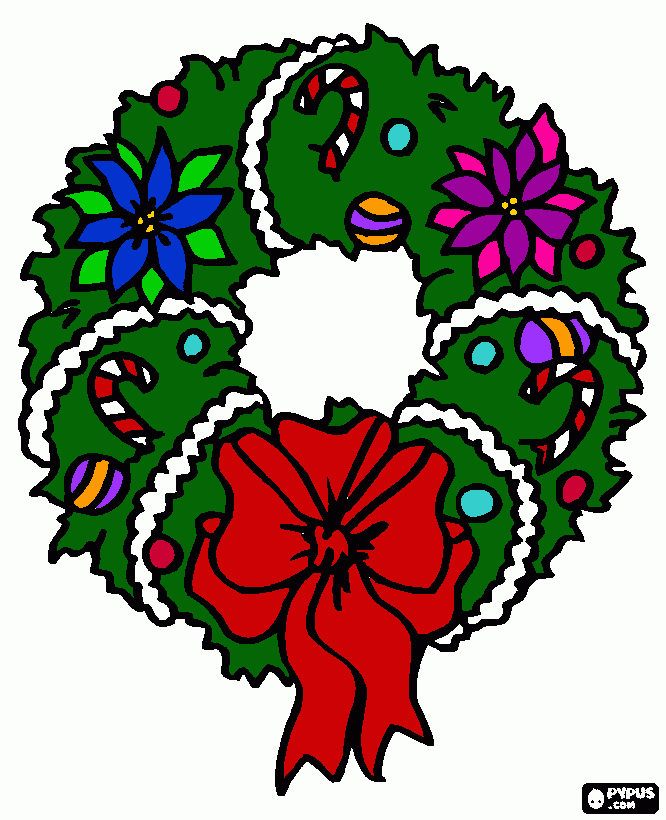 wreath for poster coloring page