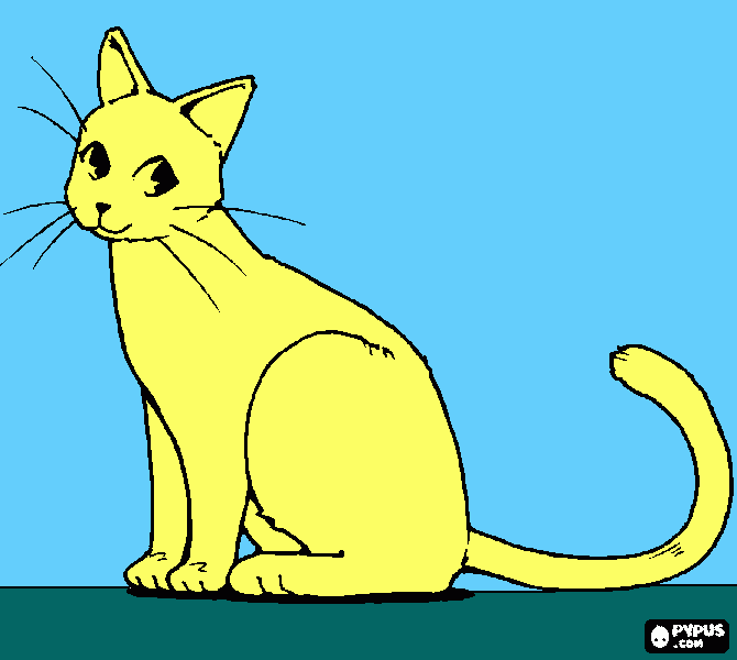 Yellow Cat coloring page