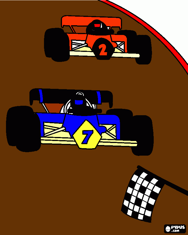 Zahns drawing End of a F1 race coloring page