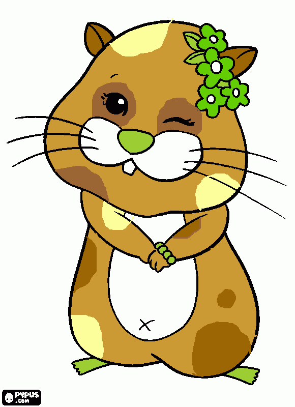 Zhu Zhu, Kiwi Zhusona coloring page