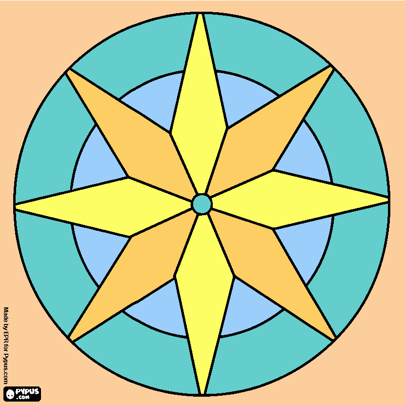 Šiltos Spalvos Mandala coloring page