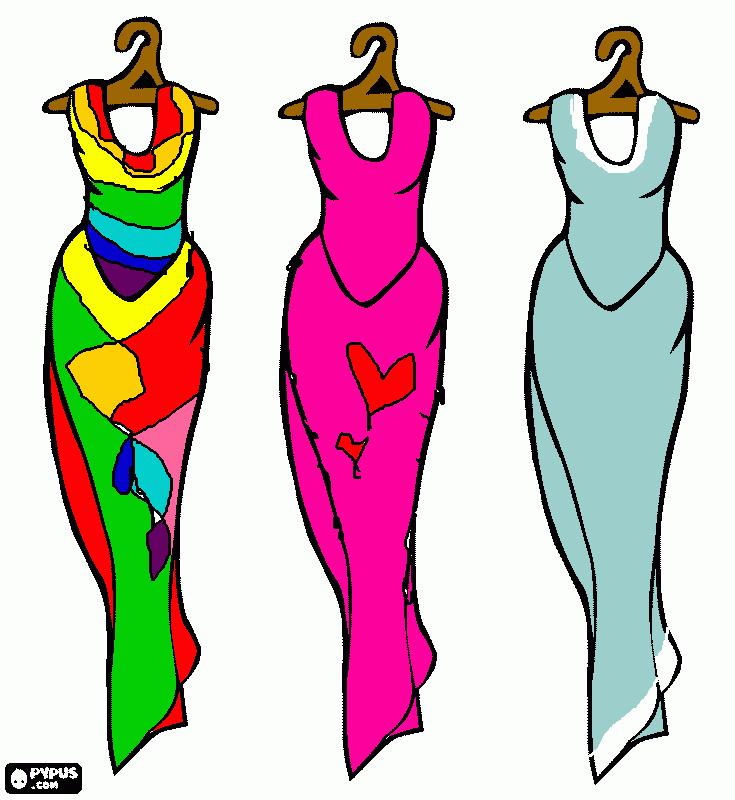 нарядные платья coloring page