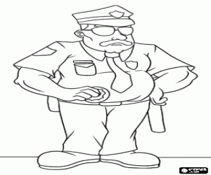A veteran police officer coloring page