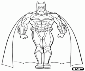 Batman, the superhero, Bruce Wayne and his bat dress coloring page