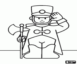 Police agent dressed in full dress coloring page