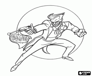 The Joker, the great enemy of Batman in Gotham City coloring page